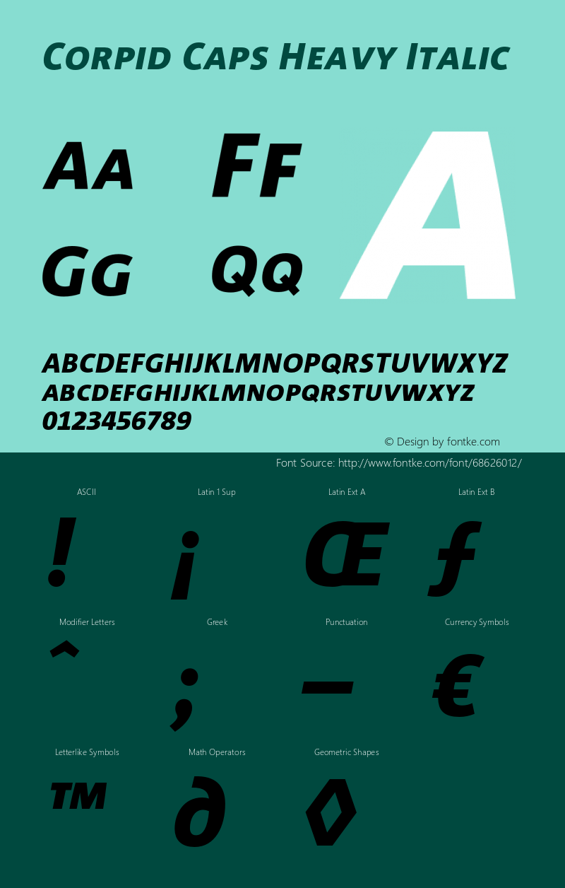 CorpidCaps-HeavyItalic 001.072 Font Sample