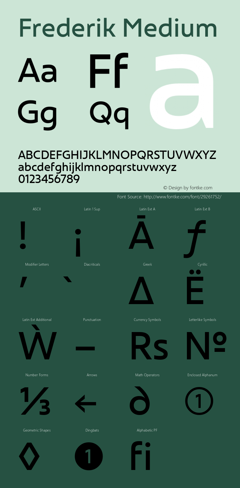 Frederik-Medium Version 001.000 February 2019;YWFTv17 Font Sample