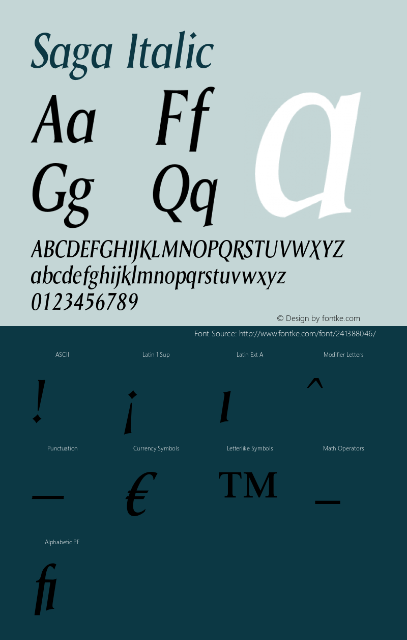 Saga Italic Version 1.00图片样张