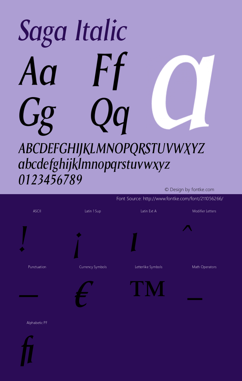 Saga Italic Version 1.00图片样张