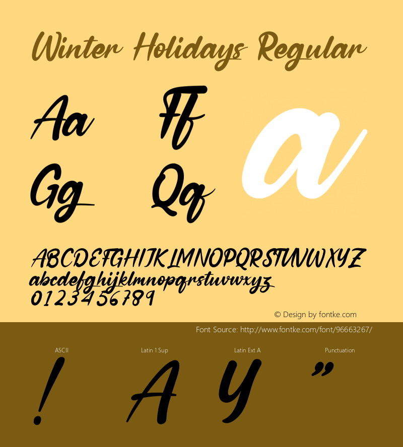 WinterHolidaysRegular Version 1.001;Fontself Maker 3.5.3 Font Sample