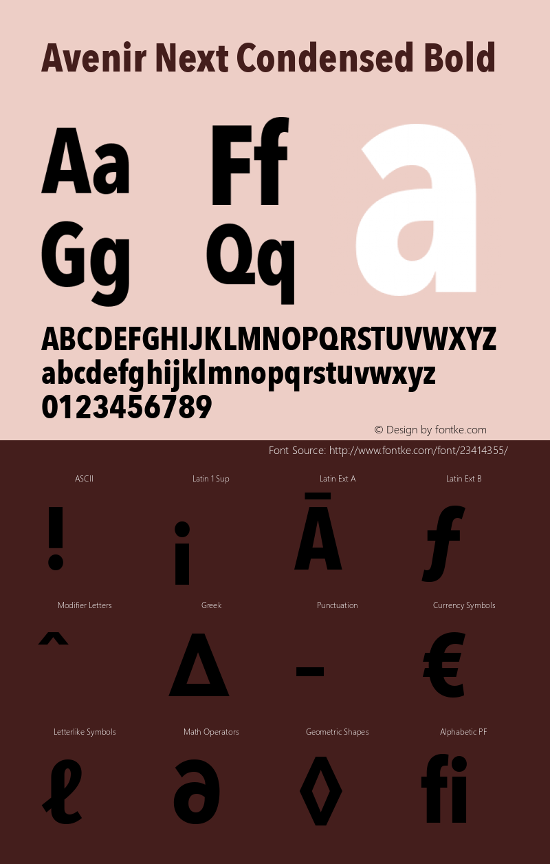 Avenir Next Medium Condensed Italic 13.0d1e10 Font Sample