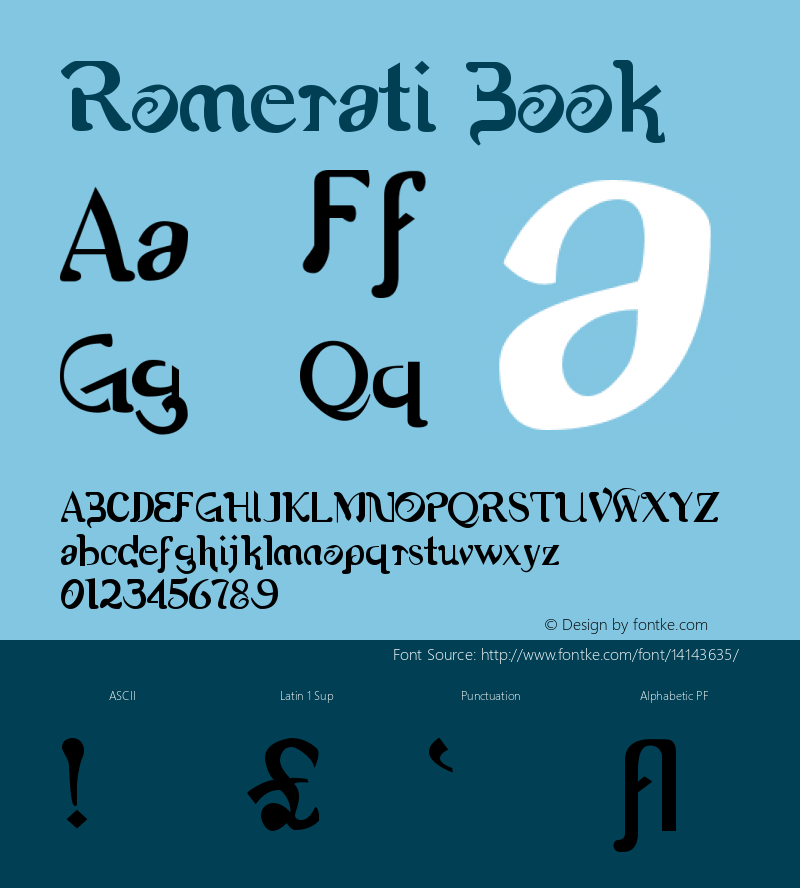 Romerati Book Version Macromedia Fontograp Font Sample