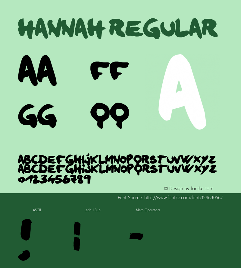 Hannah Regular Version 1.00 2015 Font Sample