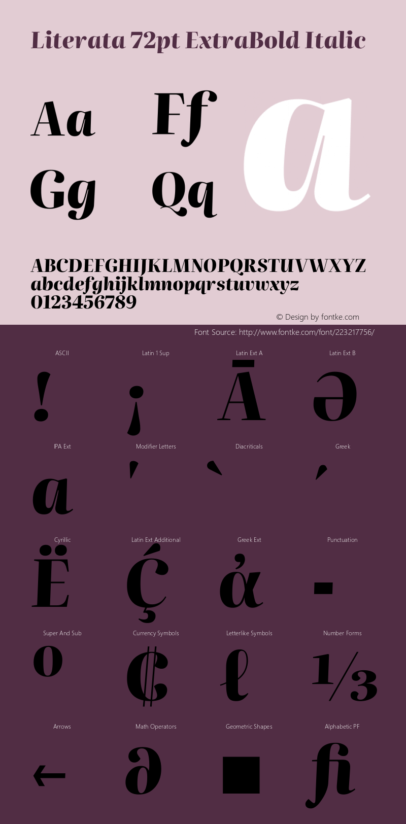 Literata 72pt ExtraBold Italic Version 3.002图片样张