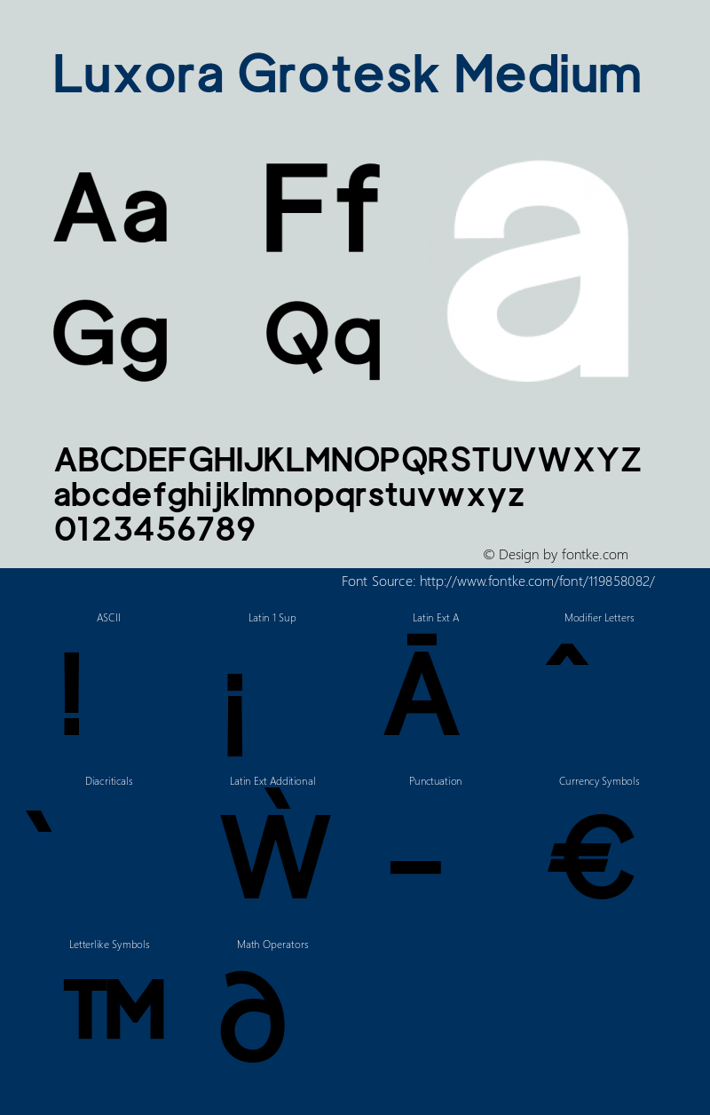 Luxora Grotesk Medium Version 1.000;hotconv 1.0.109;makeotfexe 2.5.65596 Font Sample