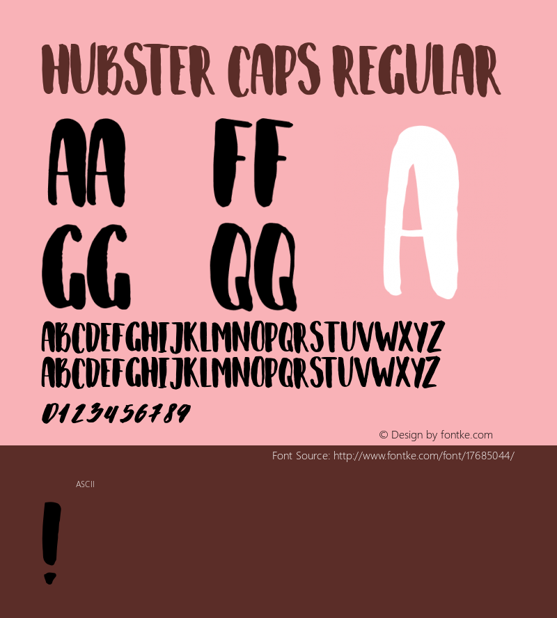 Hubster Caps Regular Version 1.000 Font Sample