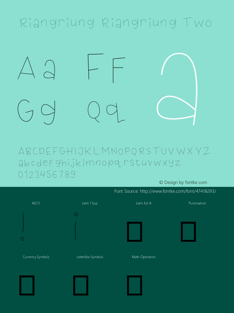 Riangriung Two Version 1.00 Font Sample