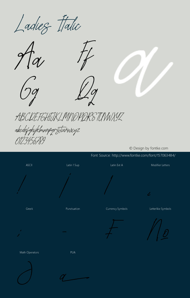 Ladies Italic Version 1.00;April 28, 2021;FontCreator 11.5.0.2430 64-bit Font Sample