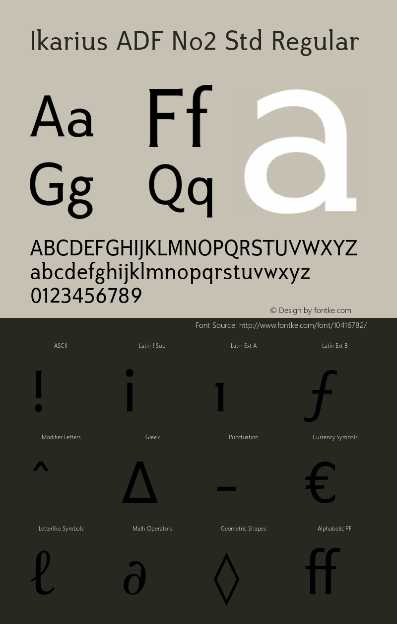 Ikarius ADF No2 Std Regular Version 1.007;FFEdit Font Sample