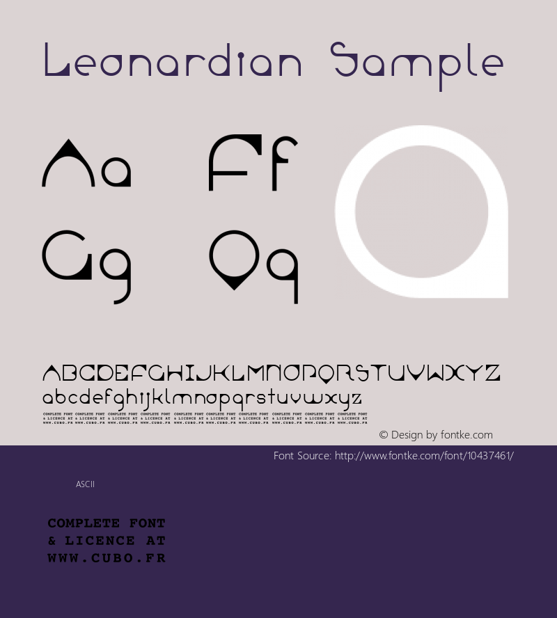 Leonardian Sample Version 1.000 Font Sample