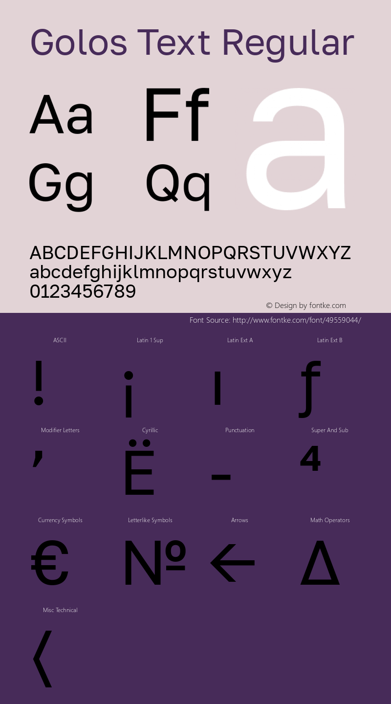 Golos Text Regular Version 1.000 Font Sample