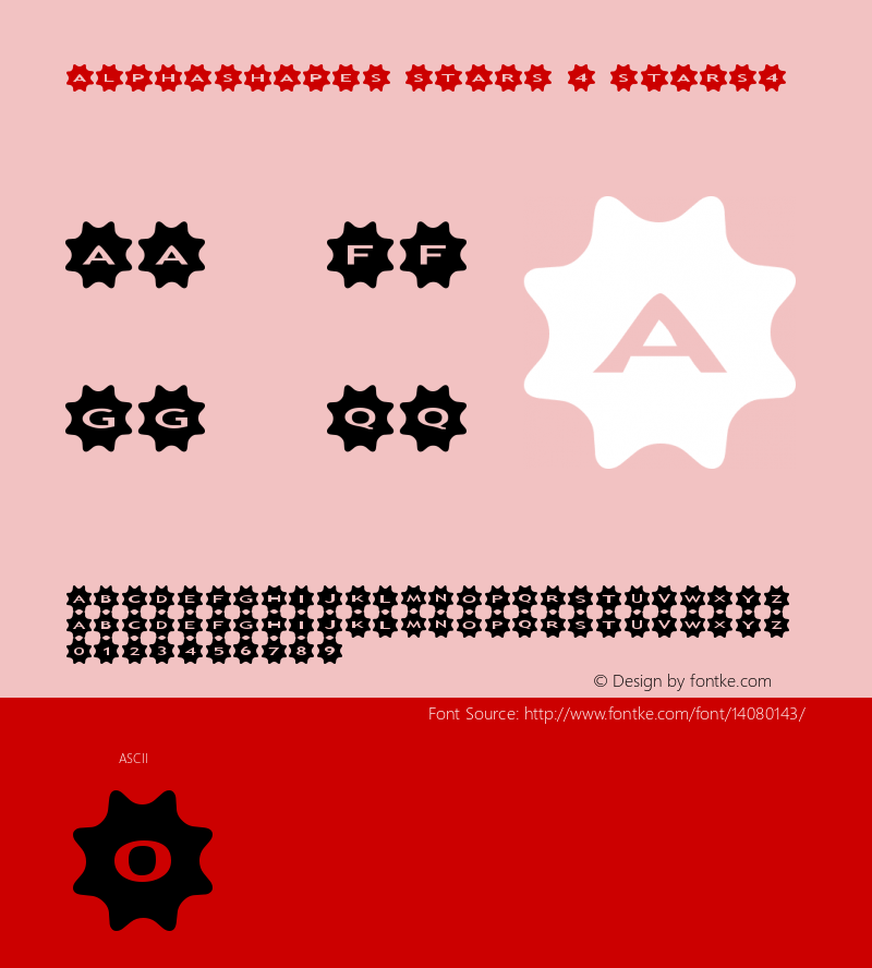 AlphaShapes stars 4 stars4 Version 1.0 - October 2012 - Font Sample