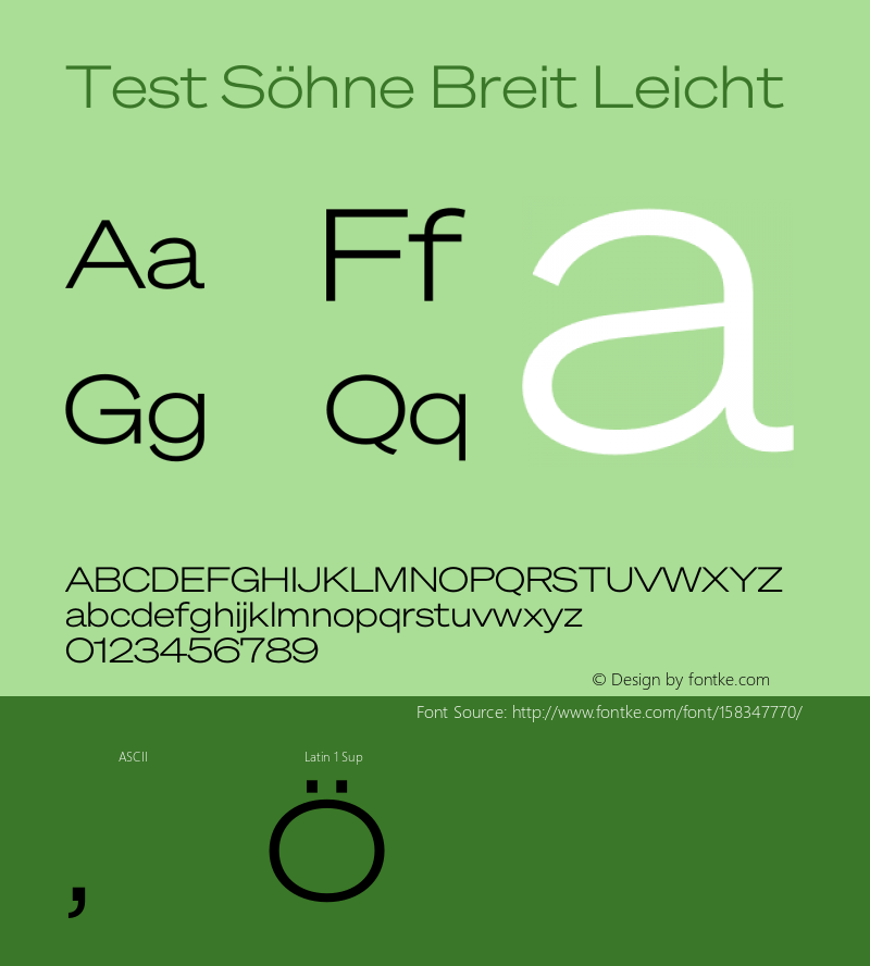 Test Söhne Breit Leicht Version 1.108;hotconv 1.0.116;makeotfexe 2.5.65601 Font Sample