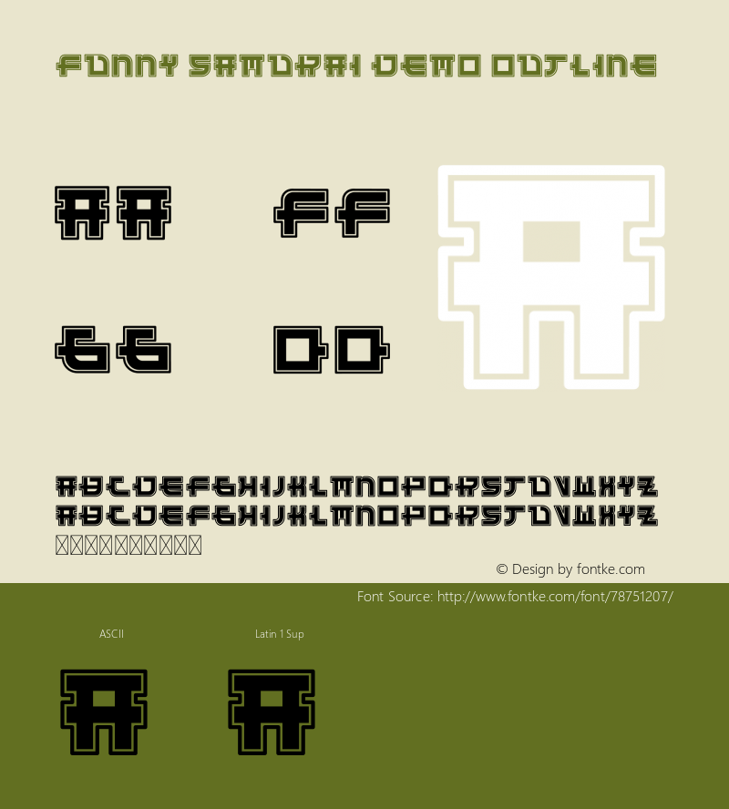 Funny Samurai Demo Outline Version 1.002;Fontself Maker 3.1.2 Font Sample