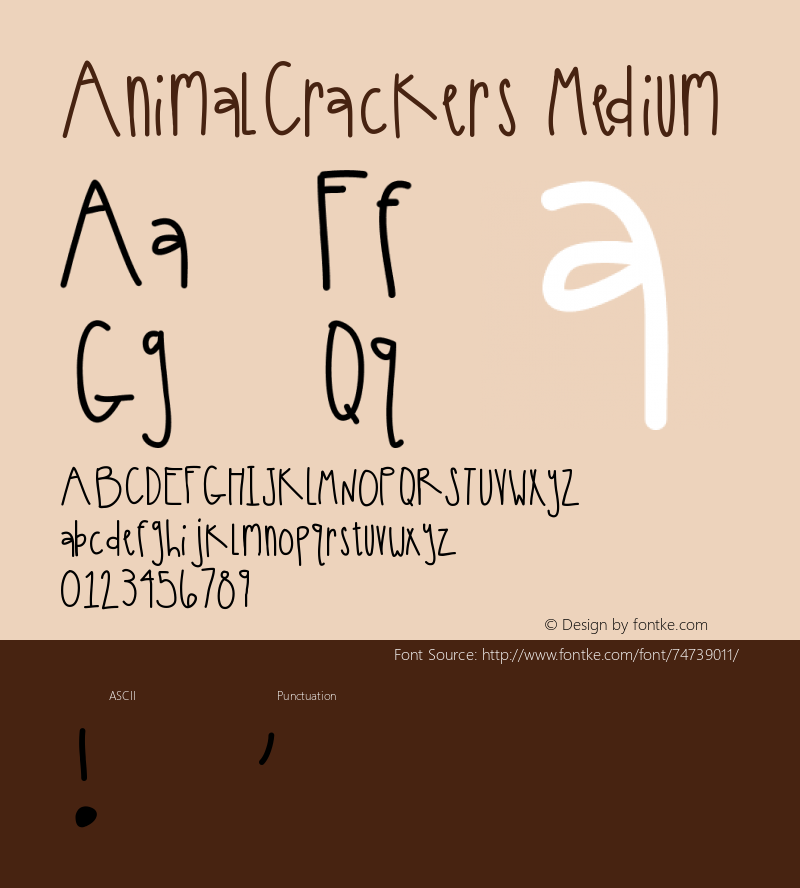 AnimalCrackers Version 001.000 Font Sample