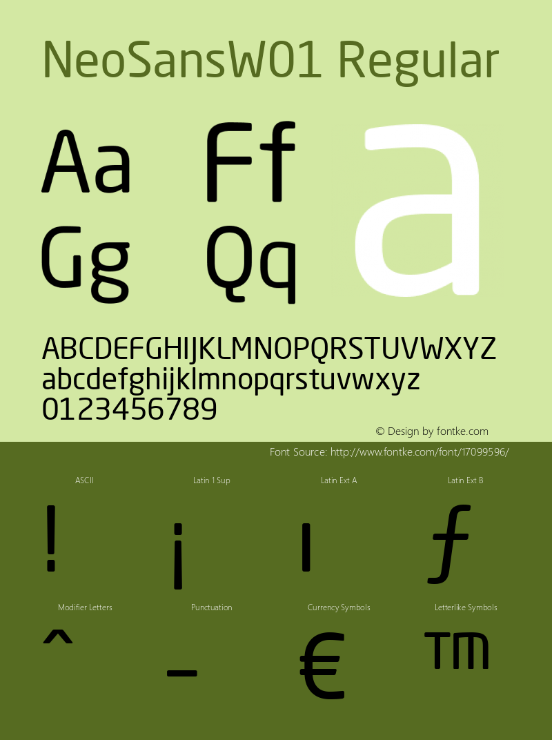 NeoSansW01 Regular Version 1.03 Font Sample