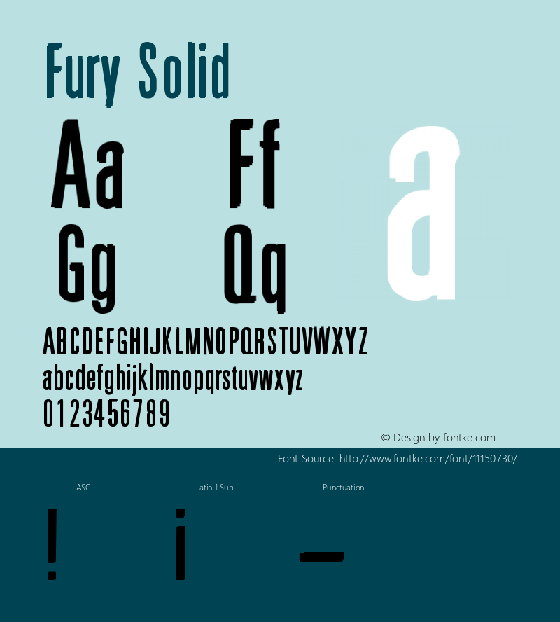 Fury Solid Version 001.000 Font Sample