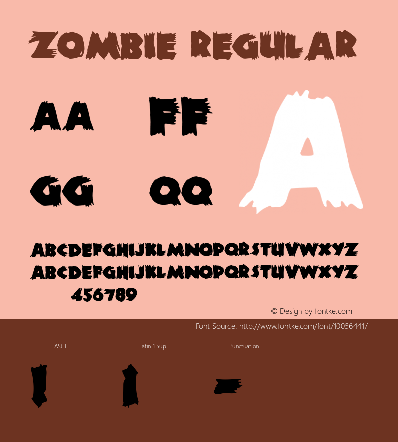 Zombie Regular Macromedia Fontographer 4.1.5 9/30/98 Font Sample