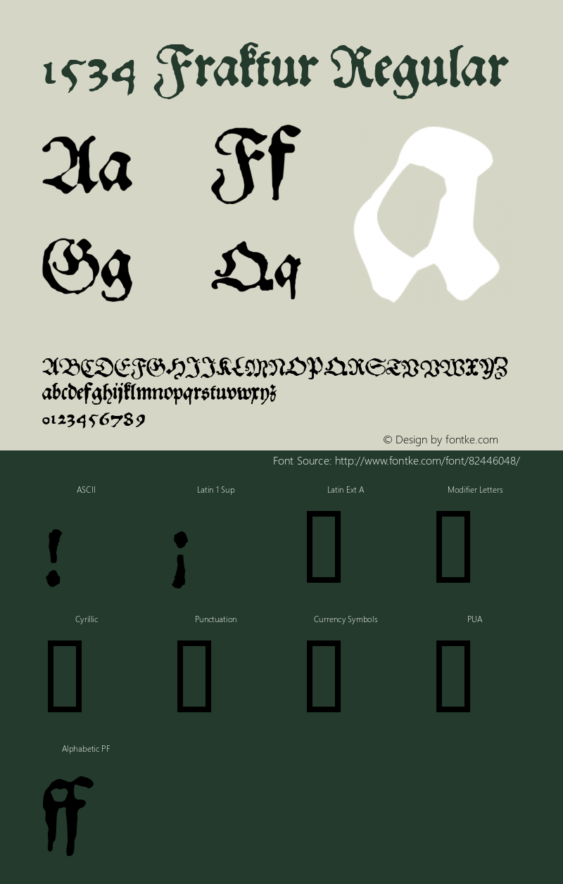 1534 Fraktur W05 Normal Version 1.00 Font Sample