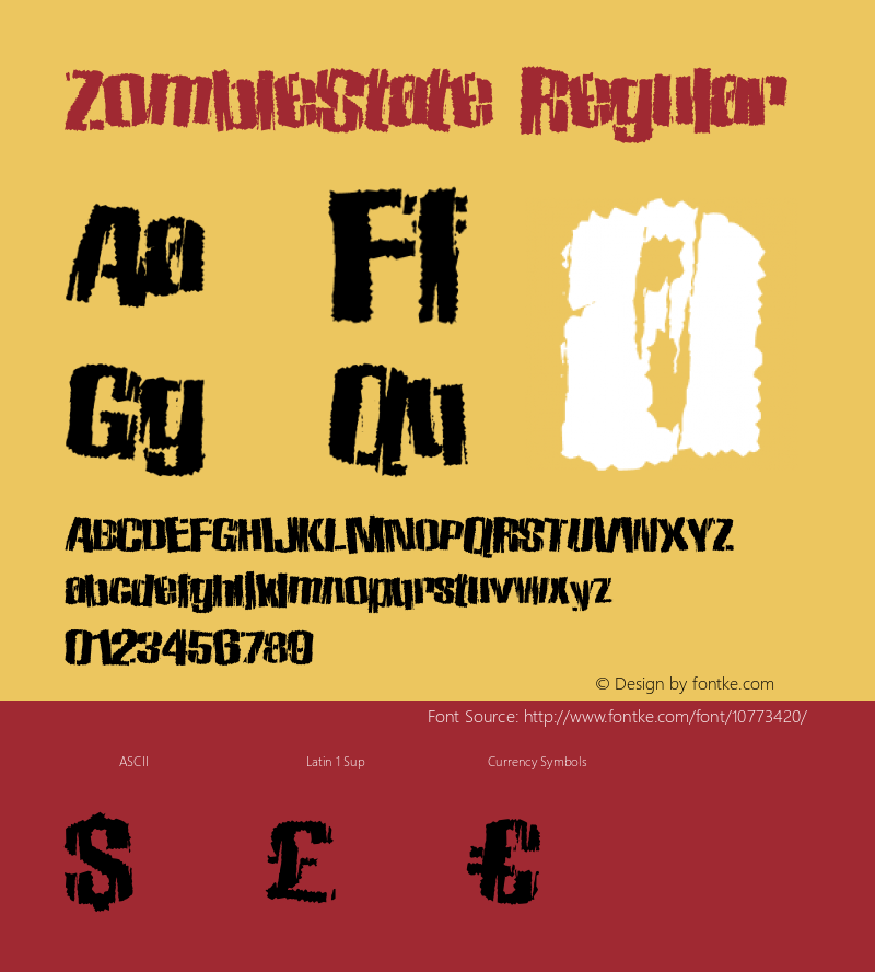 ZombieState Regular Version 1.00 October 1, 2013, initial release Font Sample