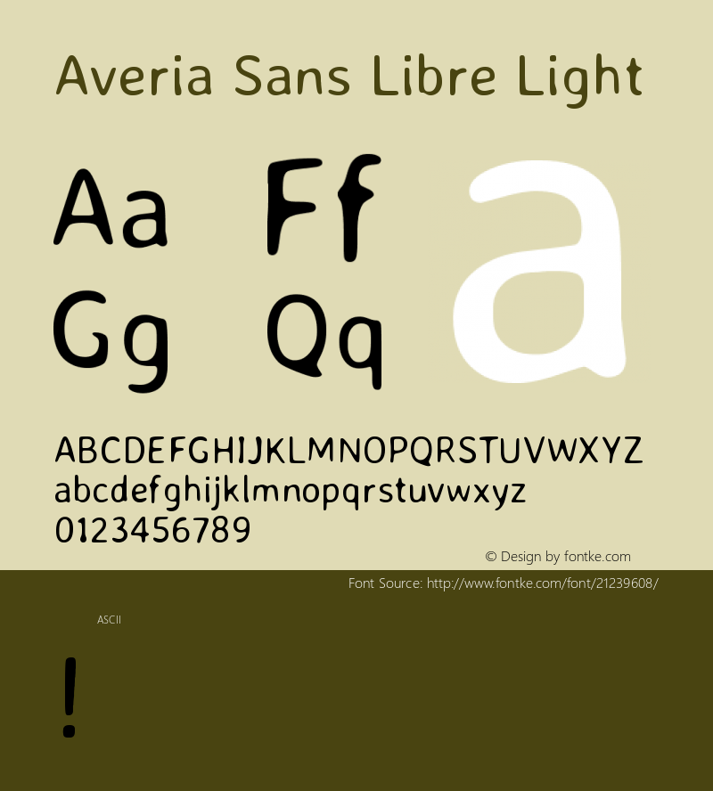 AveriaSansLibre Version 1.0 Font Sample