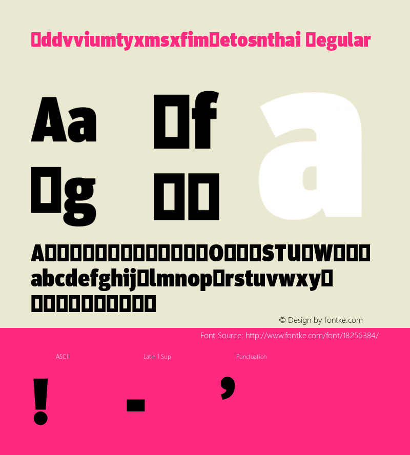 Eddvviumtyxmsxfimzetosnthai Regular Version 7.504; 2010; Build 1022 Font Sample