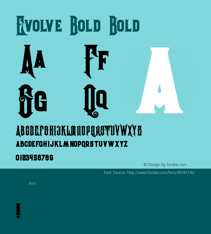 Evolve Bold Bold Version 1.000 Font Sample
