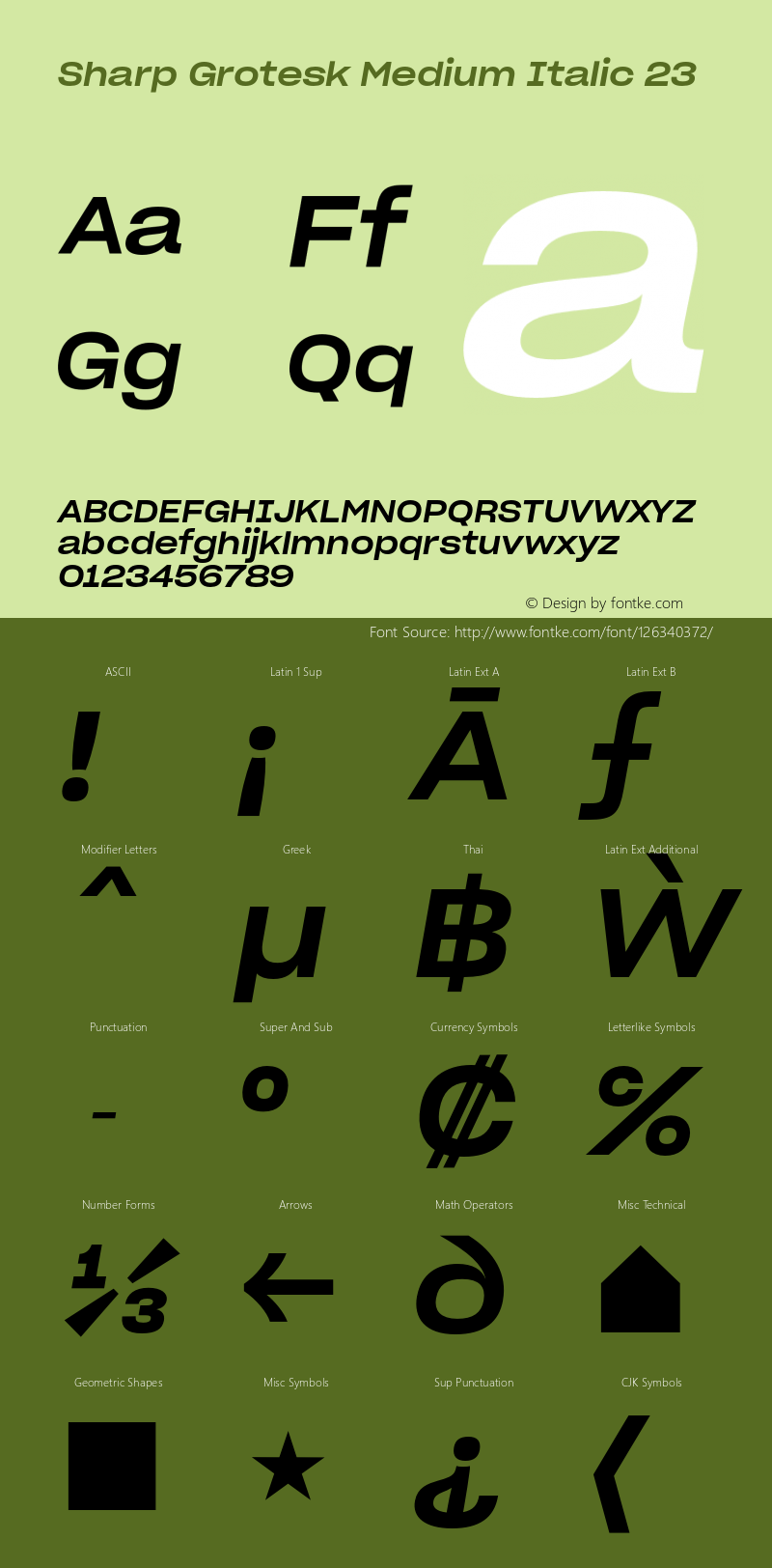 Sharp Grotesk Medium Italic 23 Version 1.003 Font Sample