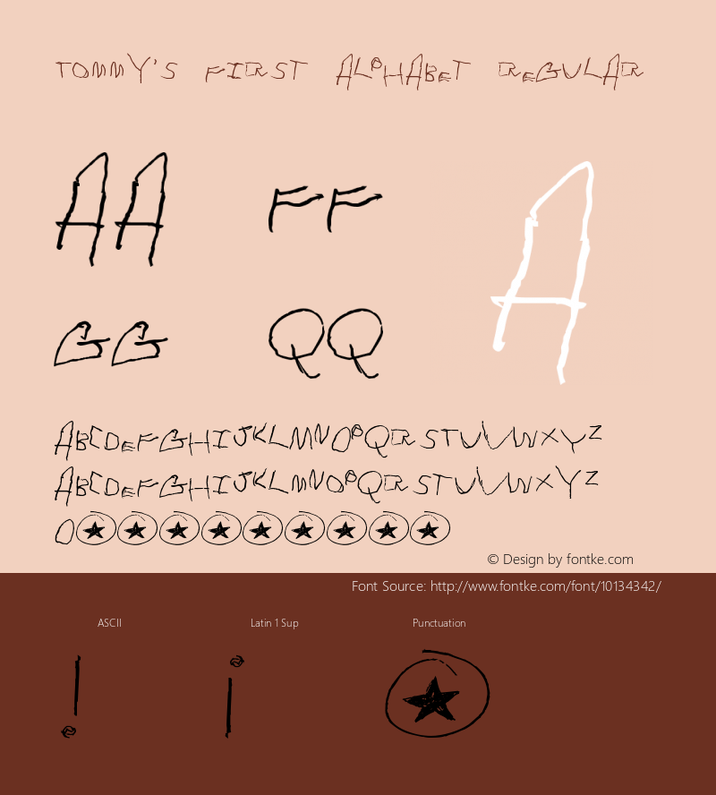 Tommy's First Alphabet Regular Version 1.0.0: Revision 1 Font Sample