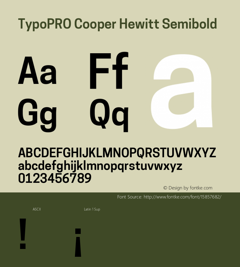 TypoPRO Cooper Hewitt Semibold 1.000 Font Sample