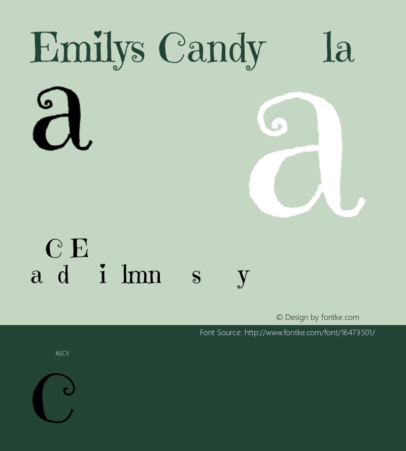 Emilys Candy Regular Version 1.000 Font Sample