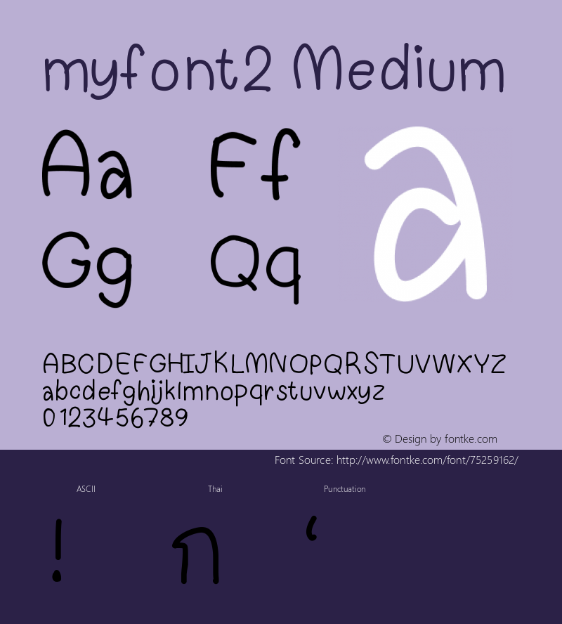 myfont2 Version 001.000 Font Sample