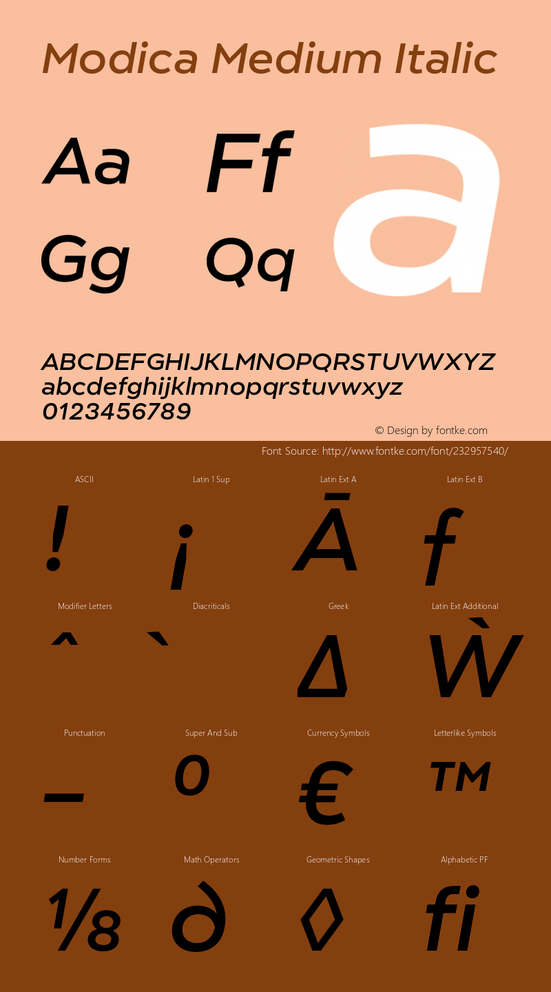 Modica Medium Italic Version 1.000;hotconv 1.0.109;makeotfexe 2.5.65596图片样张