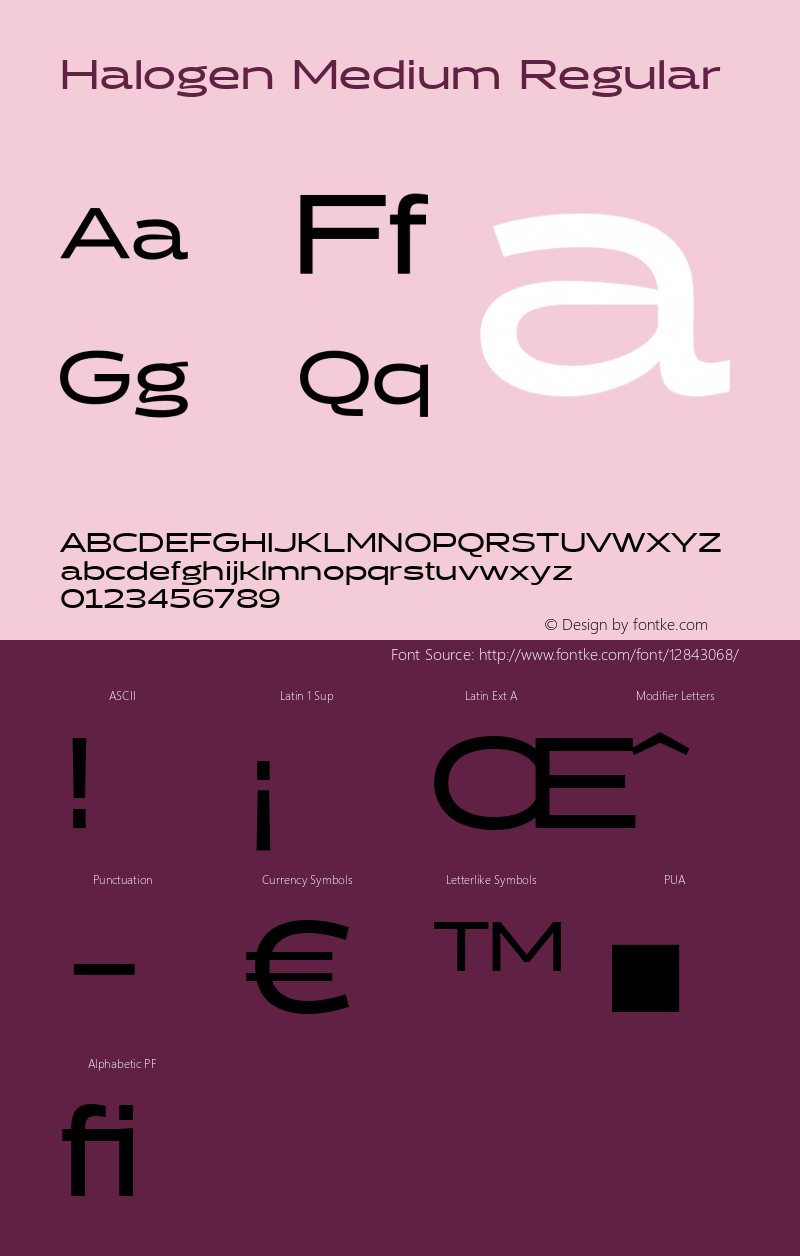 Halogen Medium Regular Version 1.000 Font Sample