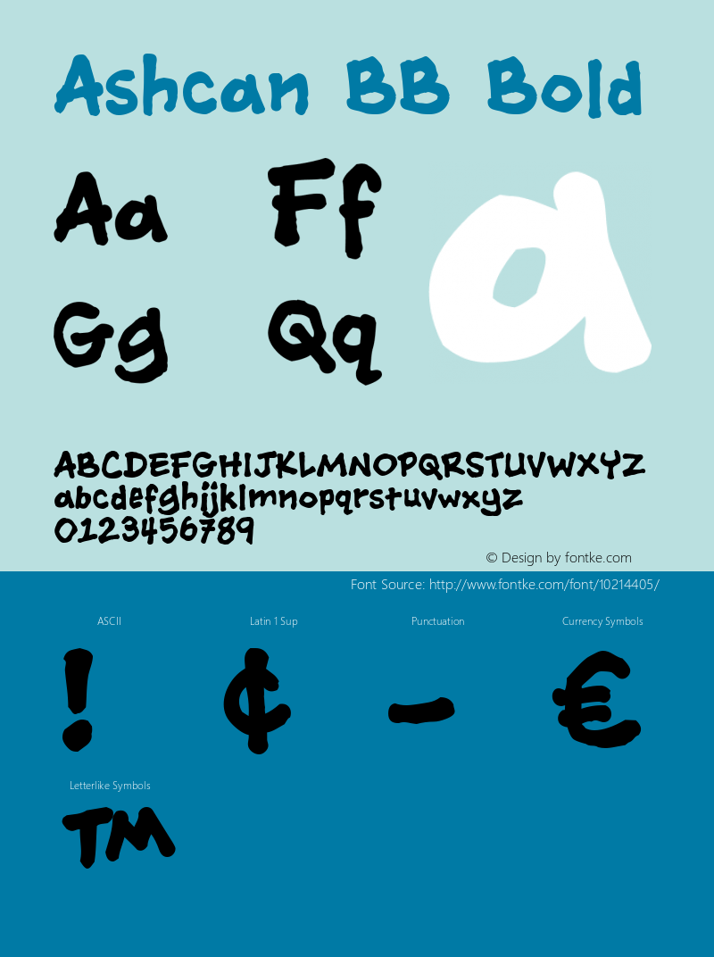 Ashcan BB Bold Version 1.000 Font Sample