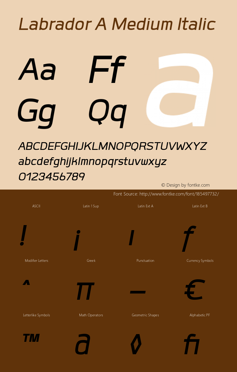 Labrador A Medium Italic 1.000图片样张