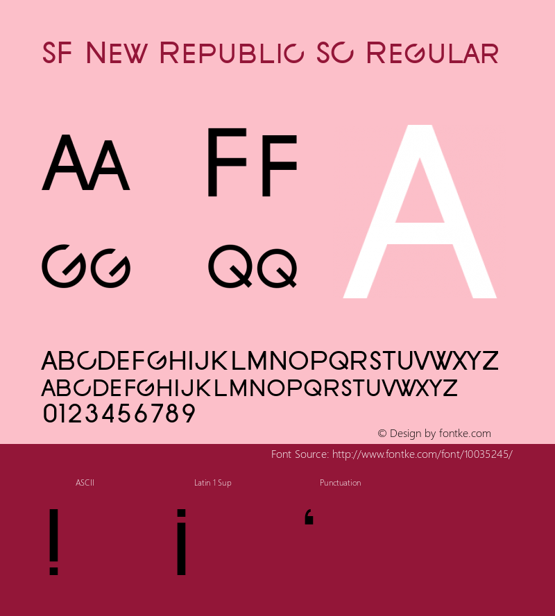 SF New Republic SC Regular 1.0 Font Sample