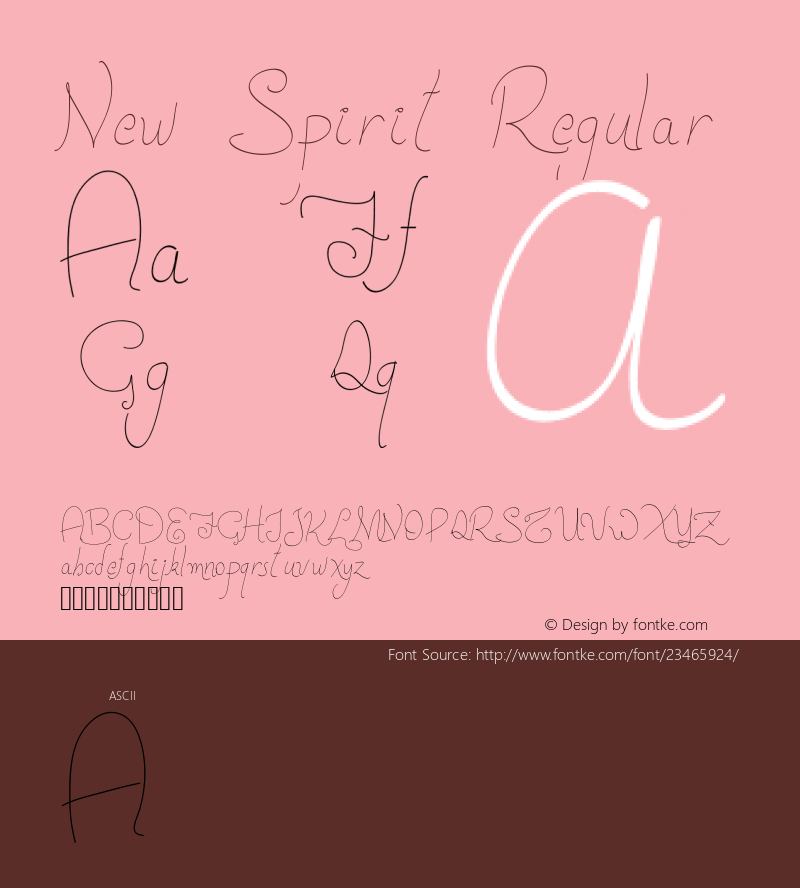 New Spirit Version 1.000 2013 initial release Font Sample