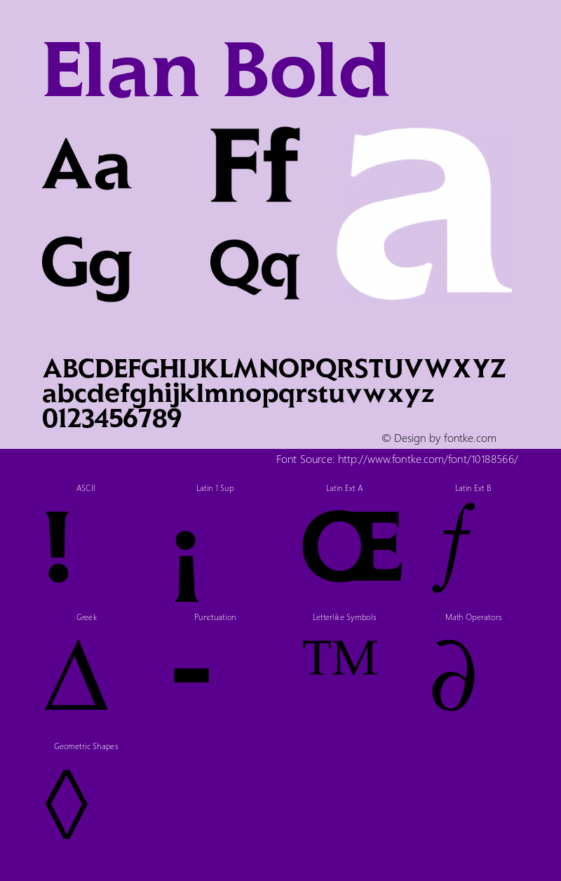 Elan Bold 001.000 Font Sample