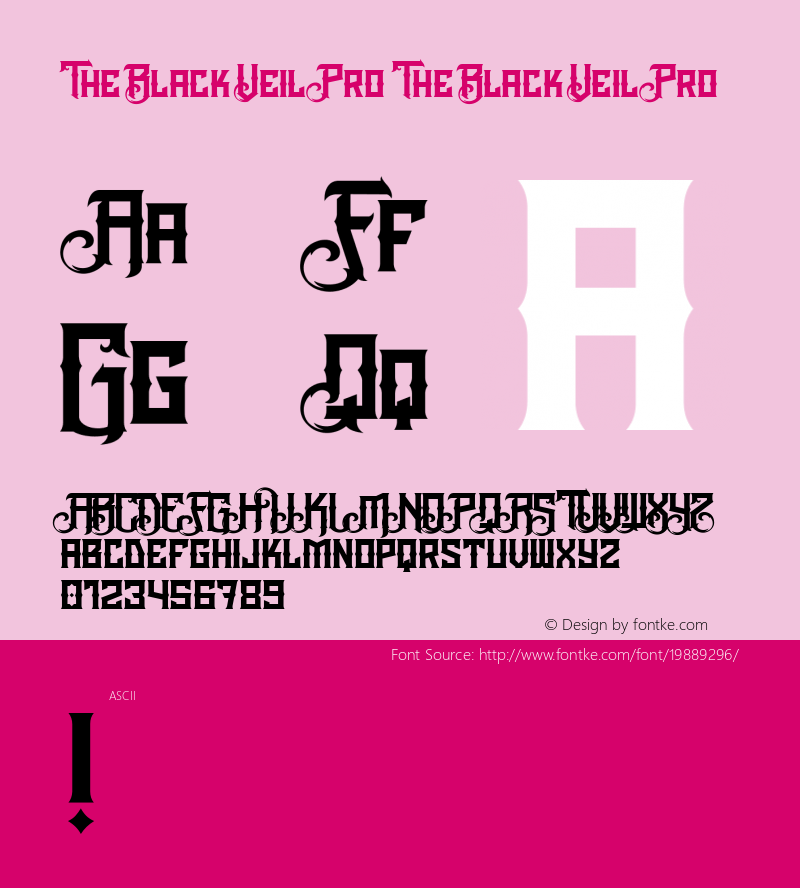 TheBlackVeilPro Version 1.0 Font Sample