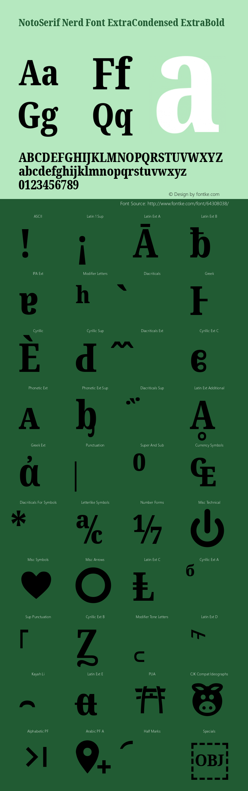 Noto Serif ExtraCondensed ExtraBold Nerd Font Complete Version 2.000;GOOG;noto-source:20170915:90ef993387c0; ttfautohint (v1.7) Font Sample