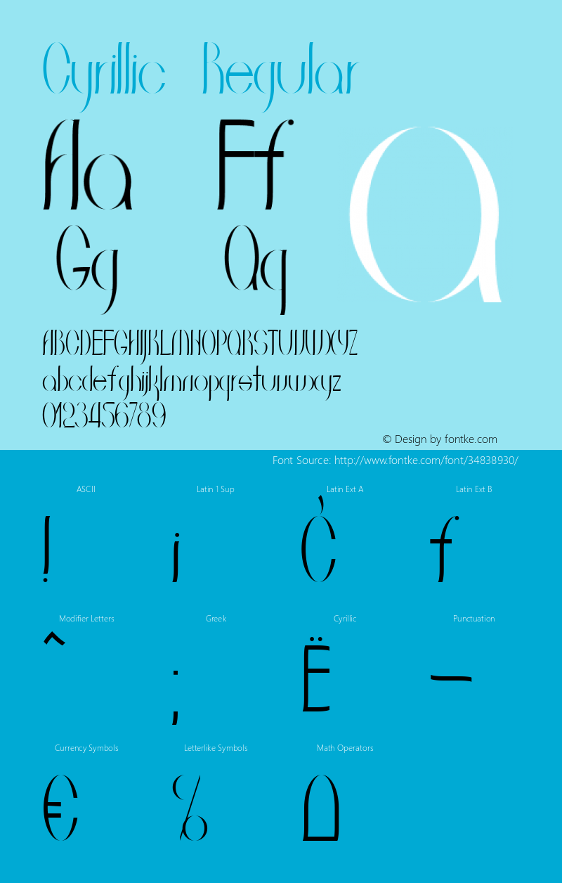 Cyrillic Regular Version 1.000 Font Sample