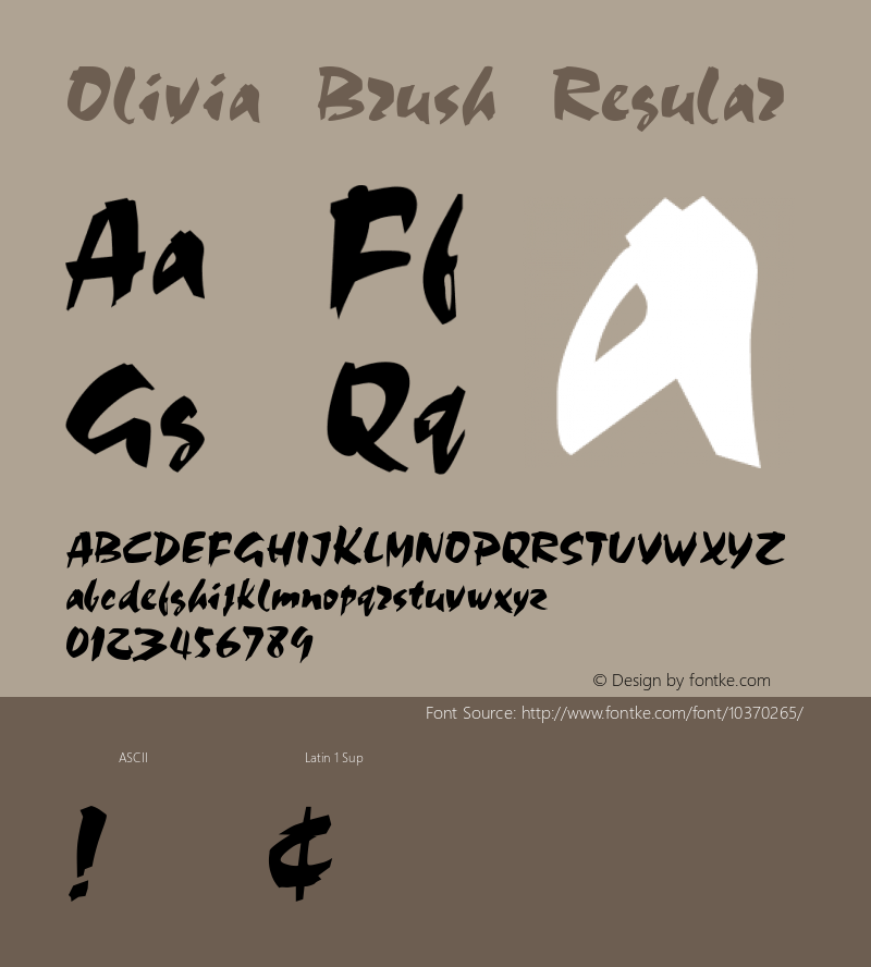 Olivia Brush Regular 04-18-93 Font Sample