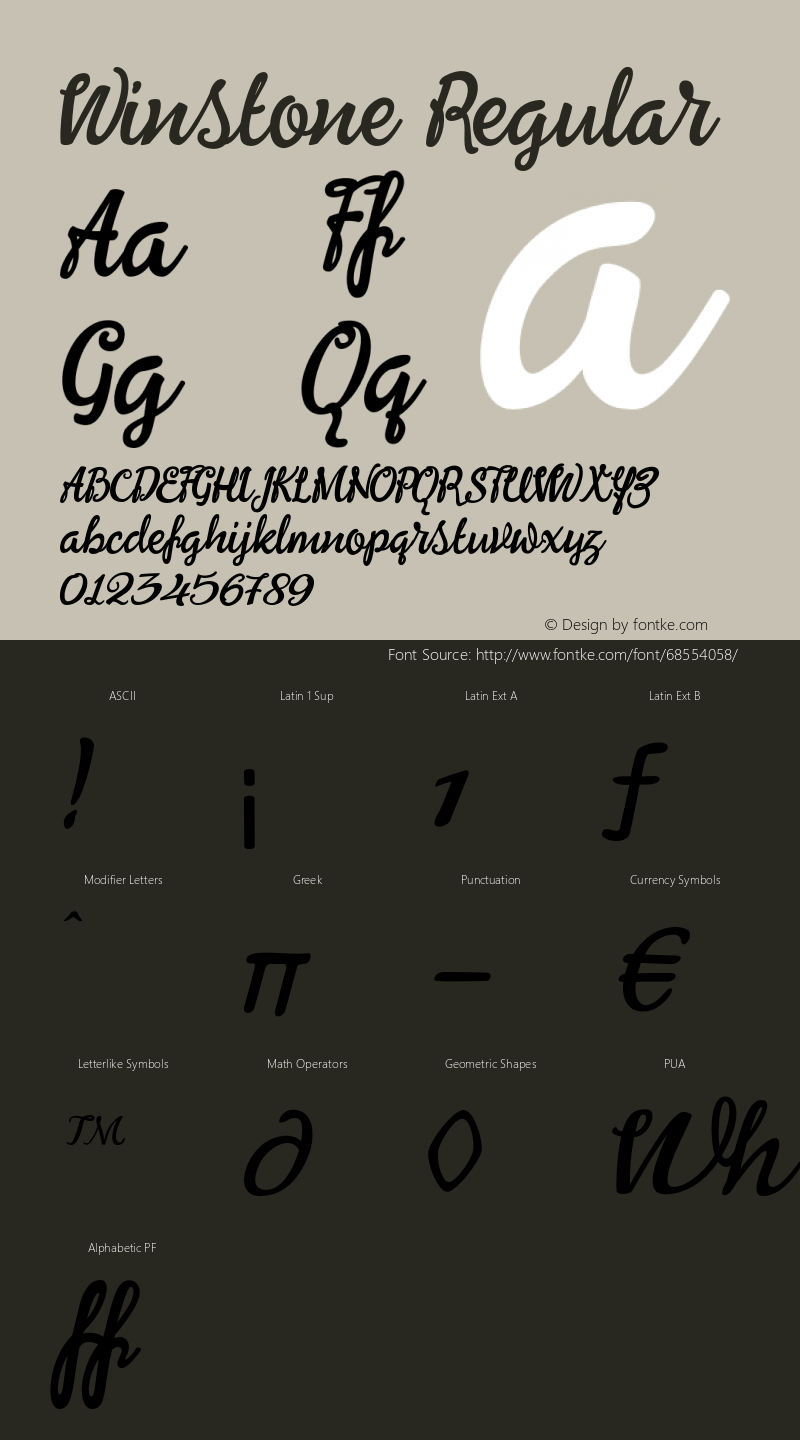 Winstone Version 1.000 Font Sample