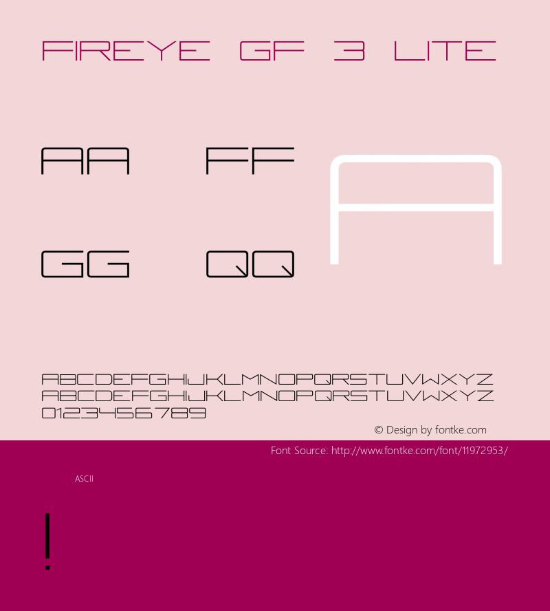 Fireye GF 3 Lite Version 3.0 Font Sample
