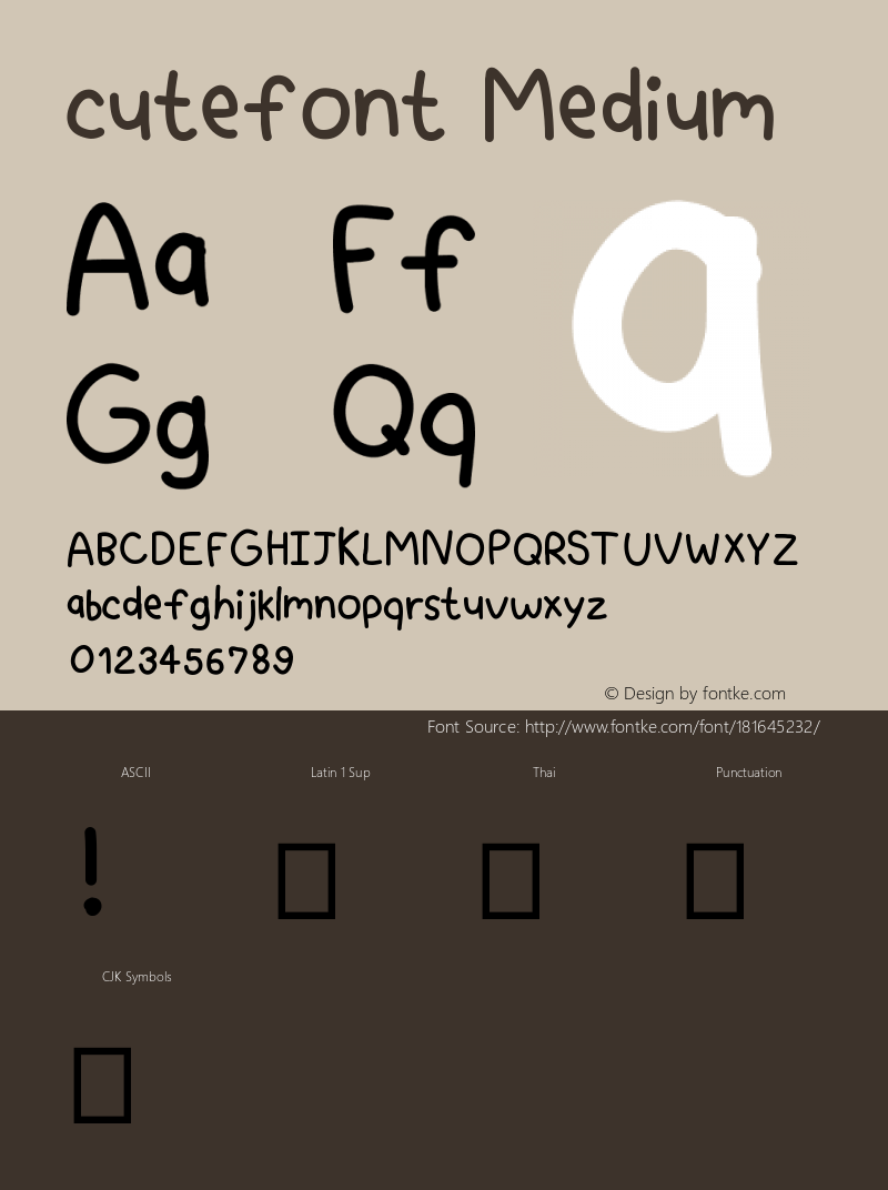 cutefont Version 001.000图片样张