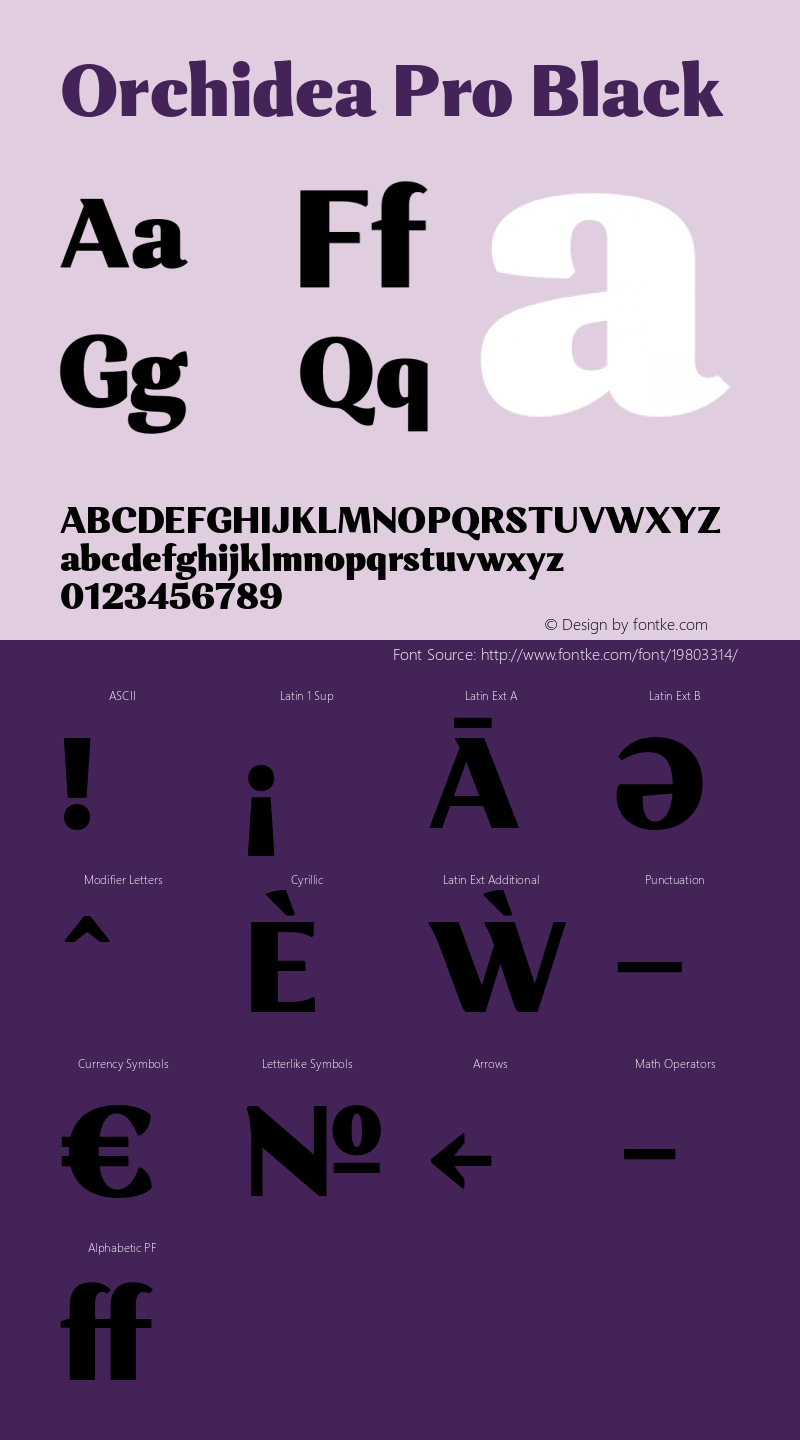 Orchidea Pro Black Version 001.000 Font Sample