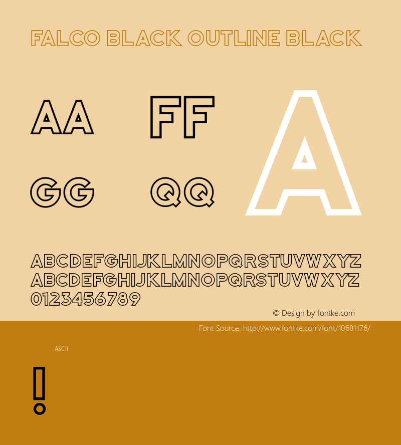 Falco Black Outline Black Version 1.000;PS 001.001;hotconv 1.0.56 Font Sample
