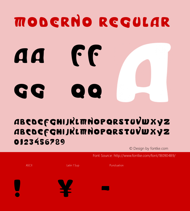 Moderno Regular Macromedia Fontographer 4.1.5 23/1/04 Font Sample